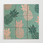 Summer, Pineapple Art, Pink, Turquoise, Teal Wood Wall Art Gallery Image 1