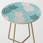 Summer, Pineapple Art, Pink, Turquoise, Teal Side Table Gallery Image 2