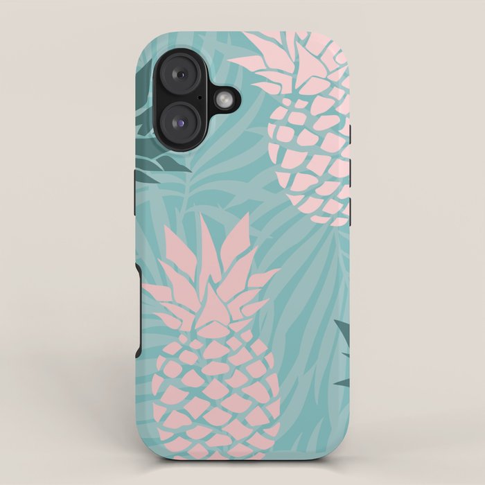Summer, Pineapple Art, Pink, Turquoise, Teal iPhone Case Gallery Image 1
