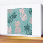 Summer, Pineapple Art, Pink, Turquoise, Teal Wall Mural Gallery Image 2