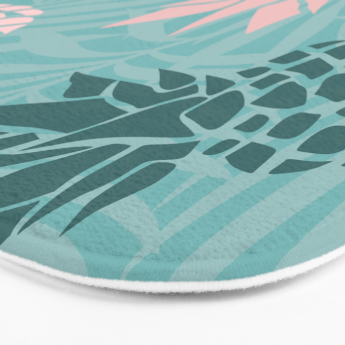 Summer, Pineapple Art, Pink, Turquoise, Teal Bath Mat Gallery Image 3