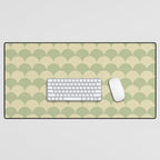 Soft green geometric scallop pattern Desk Mat Gallery Image 1