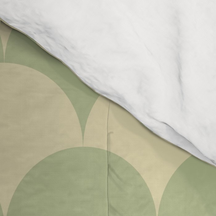 Soft green geometric scallop pattern Comforter Gallery Image 4