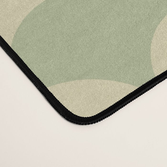 Soft green geometric scallop pattern Desk Mat Gallery Image 4