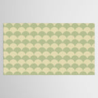 Soft green geometric scallop pattern Tablecloth Gallery Image 2
