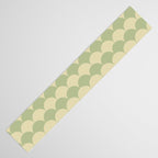 Soft green geometric scallop pattern Table Runner Gallery Image 3