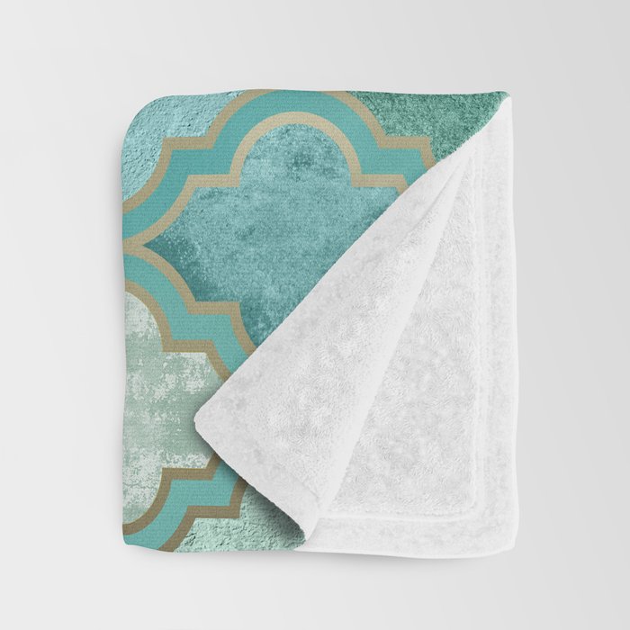 Moroccan Teal Green Throw Blanket Gallery Image 3