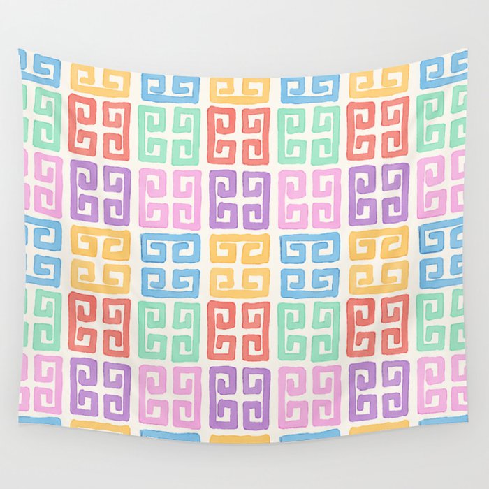 Colorful Greek Style Pattern Wall Tapestry Gallery Image 4