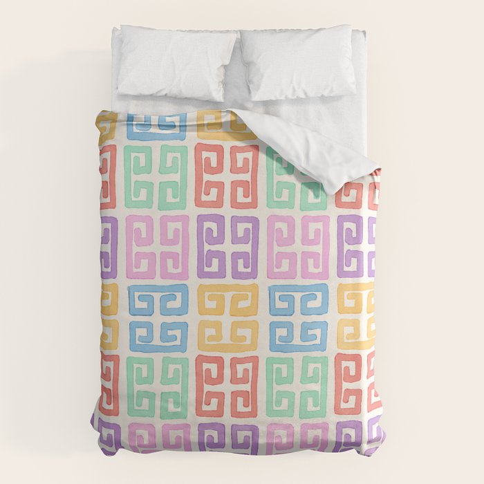 Colorful Greek Style Pattern Duvet Cover Gallery Image 1