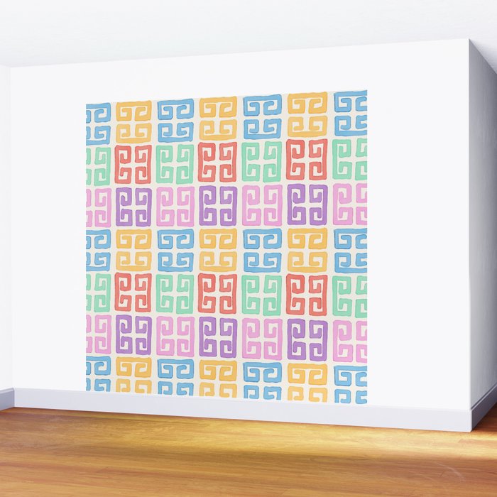 Colorful Greek Style Pattern Wall Mural Gallery Image 2