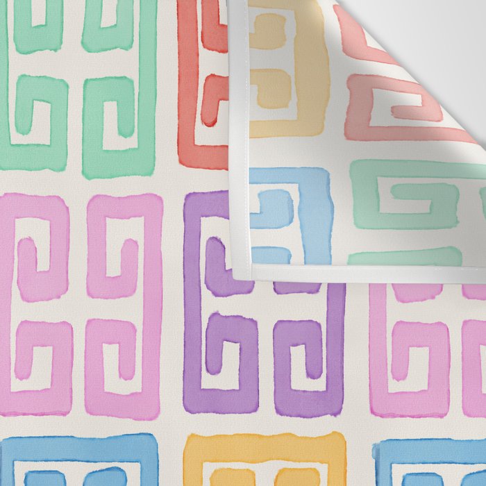 Colorful Greek Style Pattern Wall Tapestry Gallery Image 3