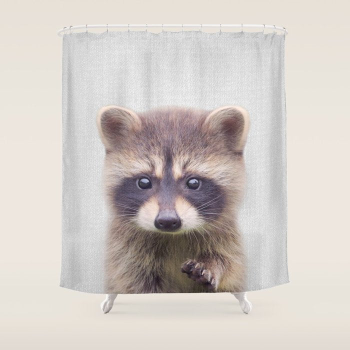 Raccoon - Colorful Shower Curtain Gallery Image 1