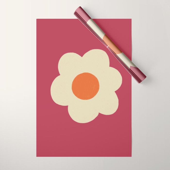 Magenta flower Wrapping Paper Gallery Image 1