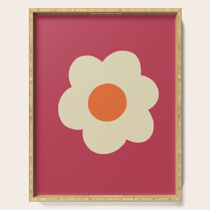 Magenta flower Serving Tray Gallery Image 1