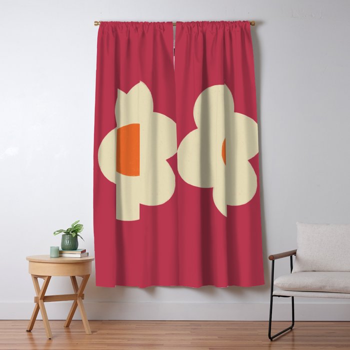 Magenta flower Window Curtain Gallery Image 5