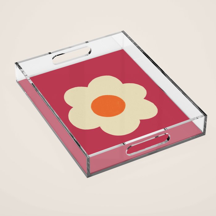 Magenta flower Acrylic Tray Gallery Image 1