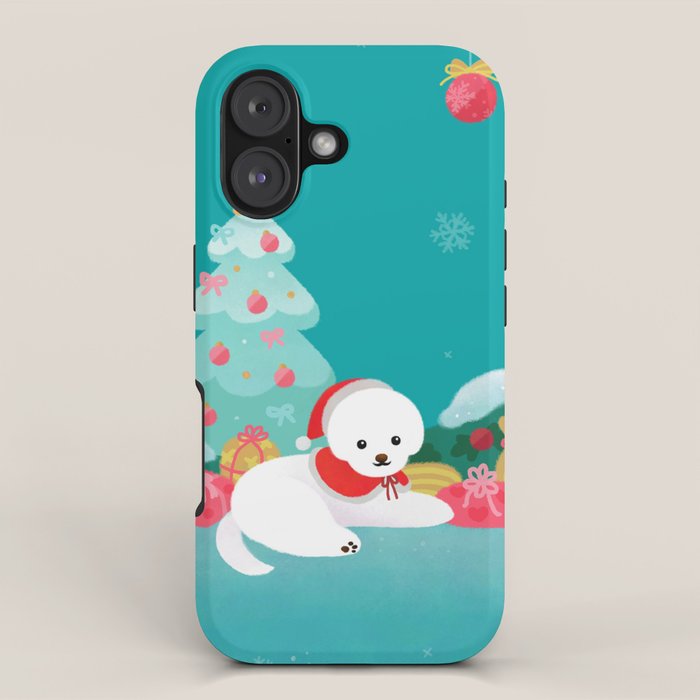 Christmas bichon frise 2 iPhone Case Gallery Image 1