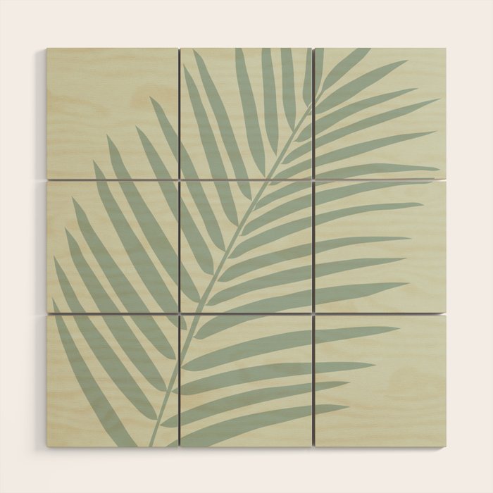 Palm Leaf Sage Wood Wall Art Gallery Image 1