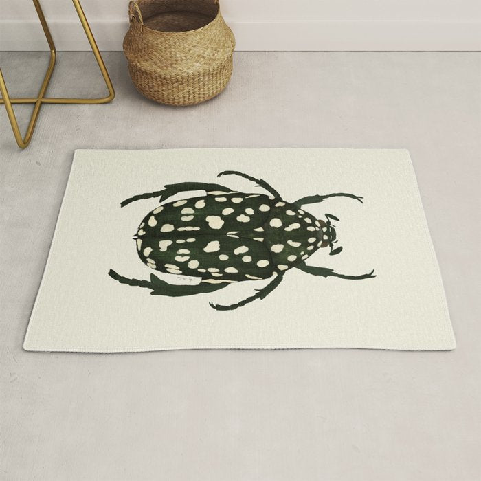 green beetle insect Rug Gallery Image 1