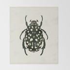 green beetle insect Throw Blanket Gallery Image 2