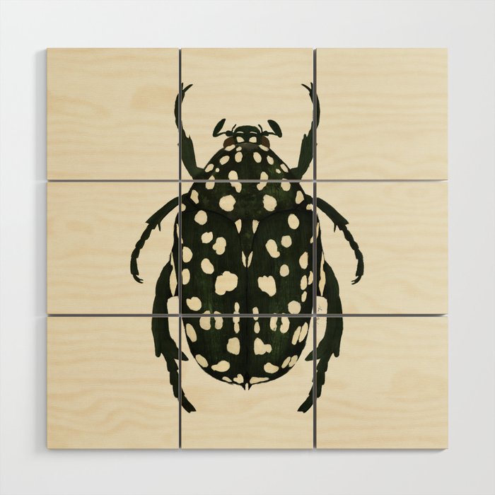 green beetle insect Wood Wall Art Gallery Image 1