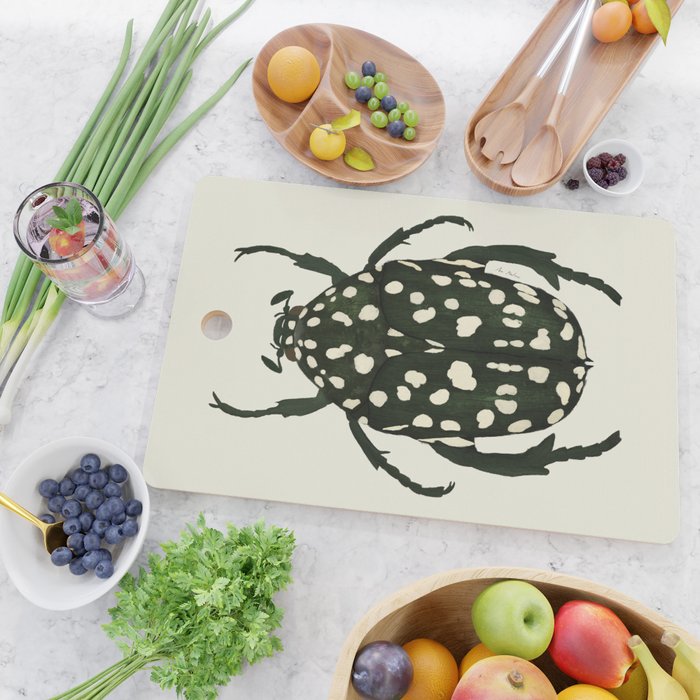 green beetle insect Cutting Board Gallery Image 2