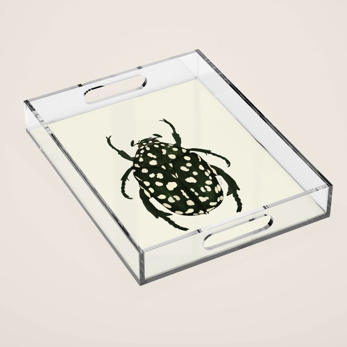 green beetle insect Acrylic Tray Gallery Image 1