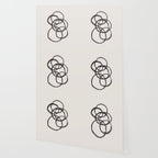 Bubble Rings Minimalist Modern Mid Century Black Ink Spirals Funky Nesting Rings Wallpaper Gallery Image 2
