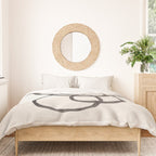 Bubble Rings Minimalist Modern Mid Century Black Ink Spirals Funky Nesting Rings Duvet Cover Gallery Image 3