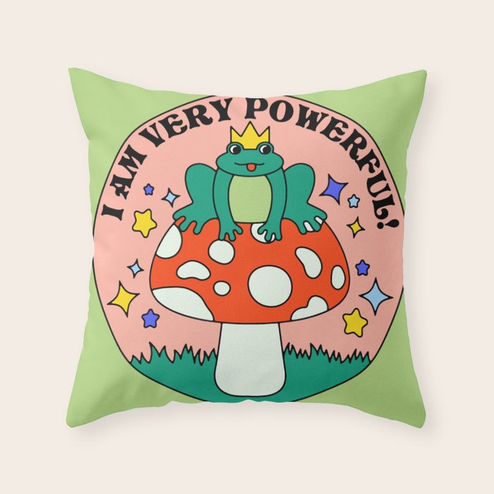 Powerful Frog Throw Pillow Gallery Image 1