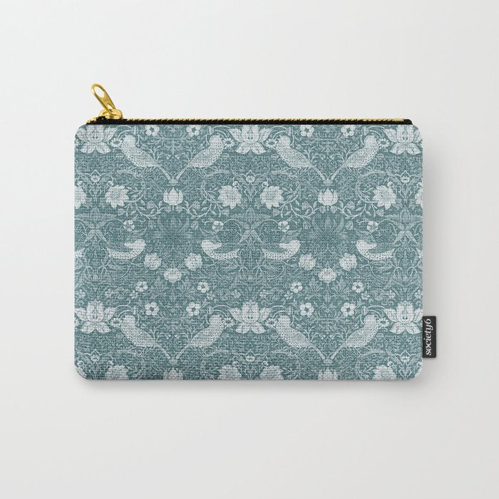 William Morris Strawberry Thief Soft Teal Carry All Pouch Gallery Image 1
