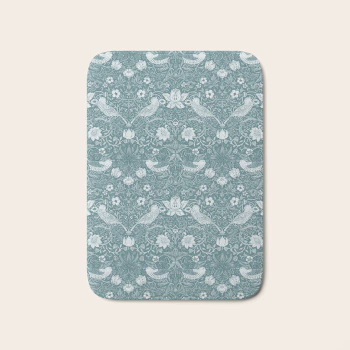 William Morris Strawberry Thief Soft Teal Bath Mat Gallery Image 1