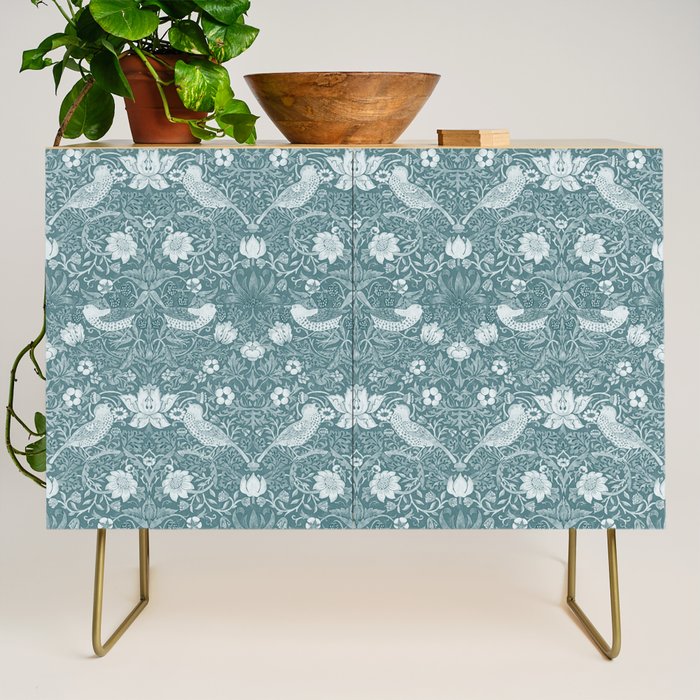 William Morris Strawberry Thief Soft Teal Credenza Gallery Image 1