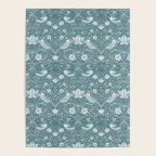 William Morris Strawberry Thief Soft Teal Poster Gallery Image 4