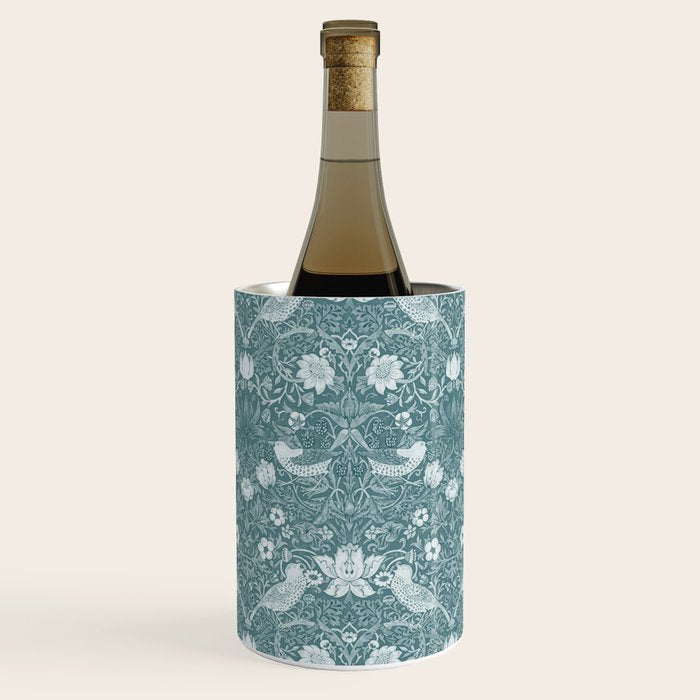 William Morris Strawberry Thief Soft Teal Wine Chiller Gallery Image 1