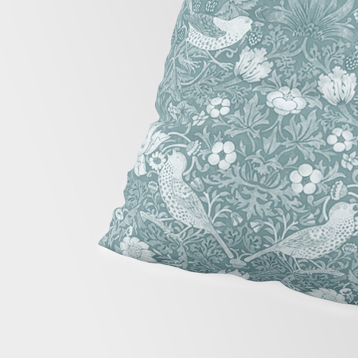 William Morris Strawberry Thief Soft Teal Pillow Sham Gallery Image 4