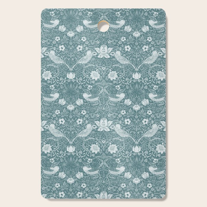 William Morris Strawberry Thief Soft Teal Cutting Board Gallery Image 1
