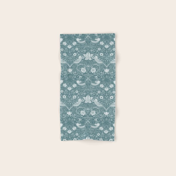 William Morris Strawberry Thief Soft Teal Bath Towel Gallery Image 1