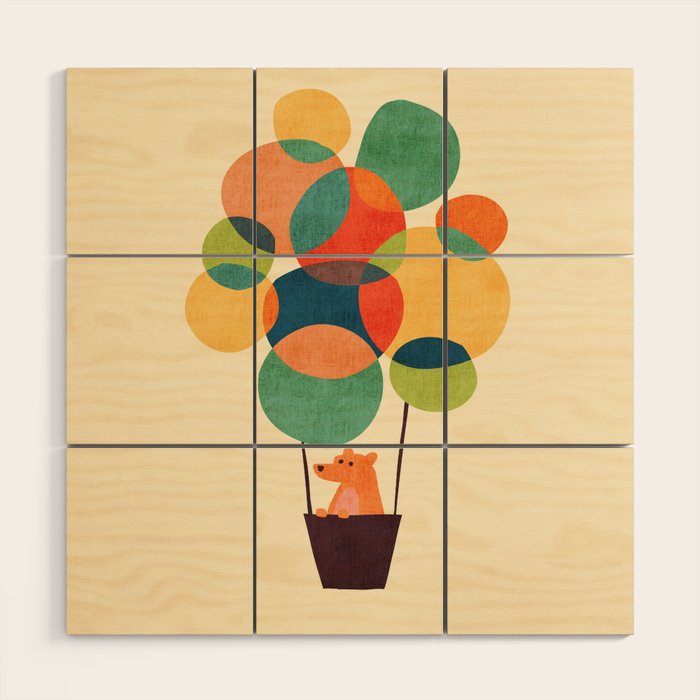 Whimsical Hot Air Balloon Wood Wall Art Gallery Image 1