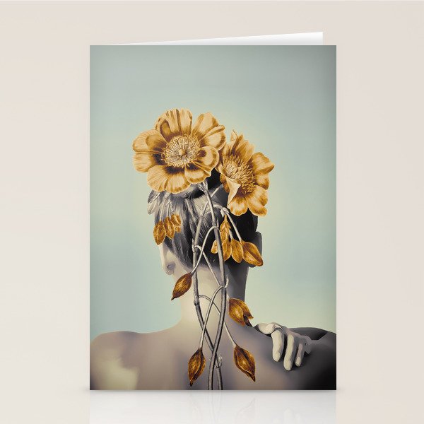 WOMAN WITH FLOWERS 2 Stationery Card Gallery Image 1