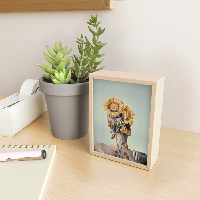 WOMAN WITH FLOWERS 2 Mini Art Print Gallery Image 2