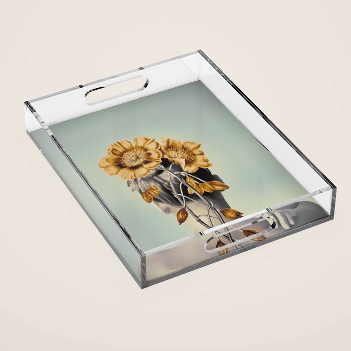 WOMAN WITH FLOWERS 2 Acrylic Tray Gallery Image 1
