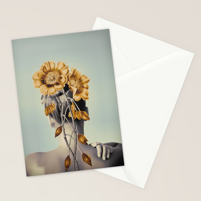 WOMAN WITH FLOWERS 2 Stationery Card Gallery Image 2
