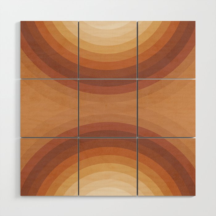 Double the Rainbow - Terracotta Wood Wall Art Gallery Image 1