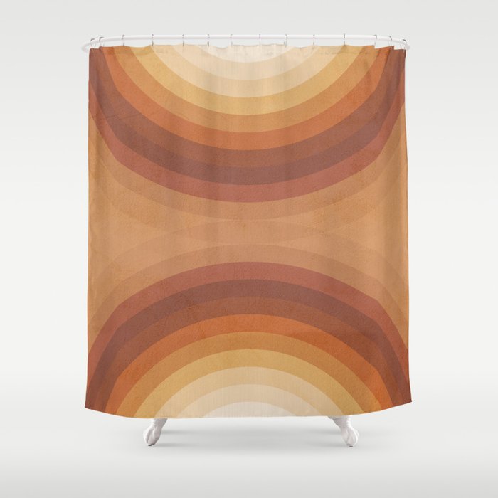 Double the Rainbow - Terracotta Shower Curtain Gallery Image 1