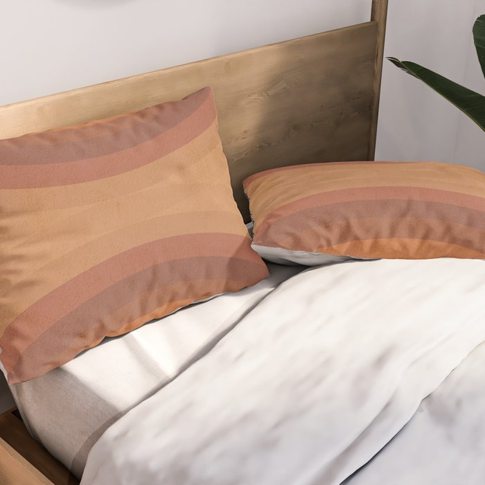 Double the Rainbow - Terracotta Pillow Sham Gallery Image 2