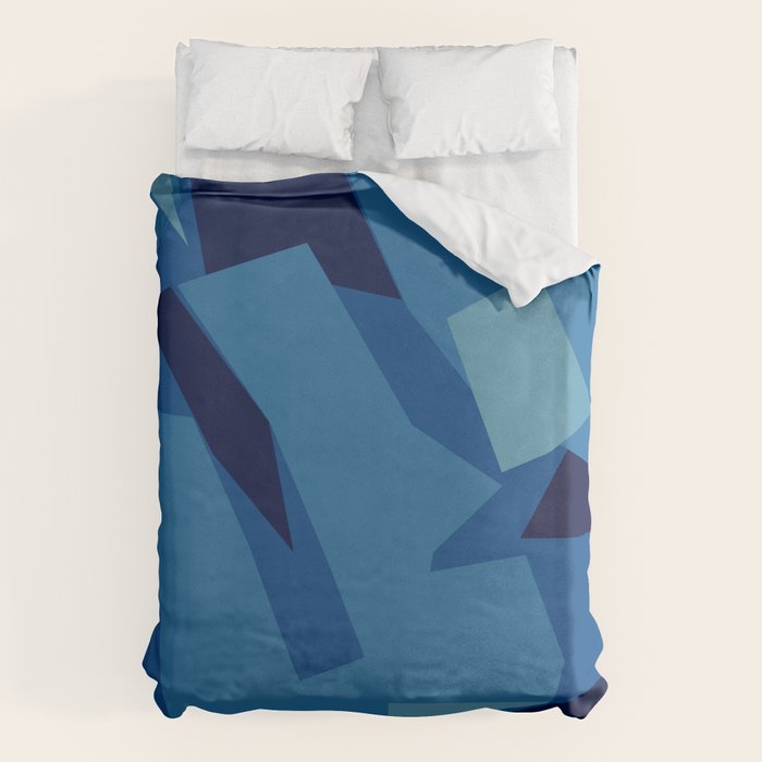 Peckham Blue Abstract Map Duvet Cover Gallery Image 1