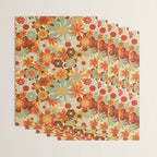 Patterned Retro 70's Floral Prints Wrapping Paper Gallery Image 3