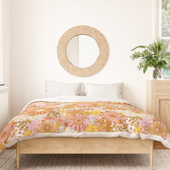 70s Floral Pattern Duvet Cover Gallery Image 3