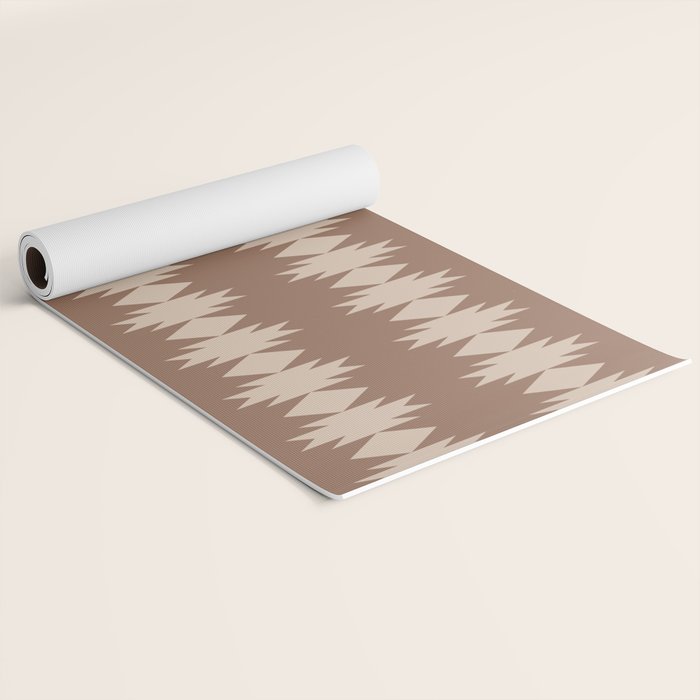 Geometric Southwestern Pattern XLIV Desert Brown Yoga Mat Gallery Image 2